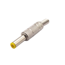 Роз“єм DC, штекер живлення 5.5x2.5мм, жовтий, HQ, корпус метал