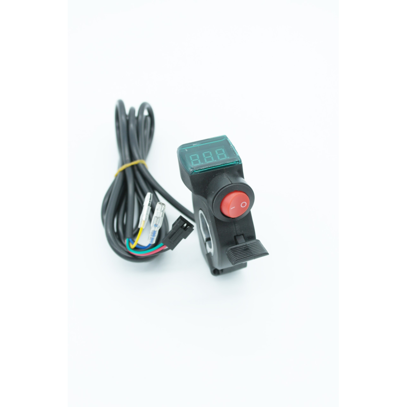 Курок газа з кнопкою та вольтметром 12-99В